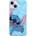 Pikkukuva 1 / 3: Yhteensopiva Puhelinkuori Apple iPhone 14 Plus Stitch kurottamassa eteenpäin värikkäässä kuvituksessa, jossa on kukallinen tausta