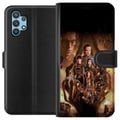 Miniatyrbillede 1 af 3: Kompatibel Tegnebogsetui til Samsung Galaxy A32 5G Stranger Things-gruppebillede med heltene i et mørkt fantasimiljø og et truende væsen