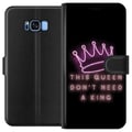 Miniatyrbild 1 av 2: Kompatibelt Plånboksfodral till Samsung Galaxy S8 Queen Quote Girl Power Feminist