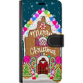 Miniatyrbillede 3 af 3: Kompatibel Tegnebogsetui til OnePlus 8 Pro Charmerende peberkagehus med farverigt slik, snedetaljer og teksten Merry Christmas – et hyggeligt motiv,