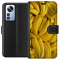 Miniatyrbillede 1 af 3: Kompatibel Tegnebogsetui til Xiaomi 12 Pro Banan mønster