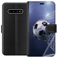 Miniatyrbillede 1 af 3: Kompatibel Tegnebogsetui til Samsung Galaxy S10+ Fodbold Hastighed Net Sport Kamp Spil