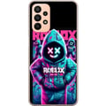 Miniatyrbilde 1 av 3: Kompatibelt Mobildeksel til Samsung Galaxy A23 Roblox Hoodie Legend Mystisk Roblox-figur i blå hettegenser med futuristisk neonlys