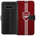 Miniatyrbillede 1 af 3: Kompatibel Tegnebogsetui til Samsung Galaxy S10+ Arsenal Emblem Fotboll Premier League Klubbmärke Röd Vit