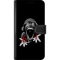 Miniatyrbild 3 av 3: Kompatibelt Plånboksfodral till Apple iPhone 12 Pro 67 meme horror face black red – skräckinspirerad viral 6-7 design med stark kontrast och ikoniskt