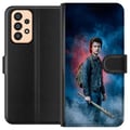 Pikkukuva 1 / 3: Yhteensopiva Lompakkokotelo Samsung Galaxy A33 5G Stranger Things -muotokuva, jossa on pesäpallomaila, salamoita ja dramaattinen tausta