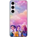 Pikkukuva 1 / 3: Yhteensopiva Puhelinkuori Samsung Galaxy S23 Värikäs pop-tyttötrio futuristisella tyylillä ja pastellitaivaalla, moderni nuorekas kuvitus