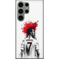 Miniatyrbilde 1 av 3: Kompatibelt Mobildeksel til Samsung Galaxy S23 Ultra Ronaldo Red Energy-motiv med Cristiano Ronaldo i stilisert rødhvit design med en kraftfull følel