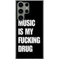 Miniatyrbild 1 av 3: Kompatibelt Mobilskal till Samsung Galaxy S23 Ultra Tydlig svart bakgrund med stark vit text som uttrycker passion för musik i kraftfull rakt modern