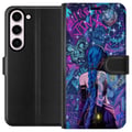 Pikkukuva 1 / 3: Yhteensopiva Lompakkokotelo Samsung Galaxy S23 Värikäs graffiti-illustrasjon, jossa on sinihiuksinen hahmo urbaanissa neon-tyylissä ja luovaa energia