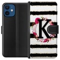 Pikkukuva 1 / 3: Yhteensopiva Lompakkokotelo Apple iPhone 12 mini Kirjain K
