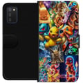 Miniatyrbilde 1 av 2: Kompatibelt Lommeboketui til Samsung Galaxy A03s Pokémon-illustrasjon – Pikachu, Eevee og Charmander i fargerik design