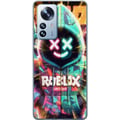 Pikkukuva 1 / 3: Yhteensopiva Puhelinkuori Xiaomi 12 Pro Neonvärinen Roblox-henkinen hupparihahmo, jossa on hohtavia tehosteita ja energinen tausta, voimakas peliaihe