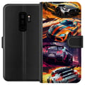 Miniatyrbillede 1 af 3: Kompatibel Tegnebogsetui til Samsung Galaxy S9+ Rallyfeber - fartfyldt motiv med rallybiler