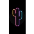 Miniatyrbillede 4 af 4: Kompatibel Tegnebogsetui til Apple iPhone 13 Pro Neonillustration af en kaktus i pinkt og blåt lys mod mørk baggrund i moderne popæstetik