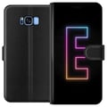 Miniatyrbild 1 av 2: Kompatibelt Plånboksfodral till Samsung Galaxy S8 Minimalistisk neonbokstav E i lysande färger mot mörk bakgrund