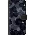 Pikkukuva 3 / 3: Yhteensopiva Lompakkokotelo Samsung Galaxy S23+ Abstrakti tumma kukkakuvio mustanharmaissa sävyissä, elegantilla, dramaattisella ja modernilla tunnel