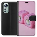 Pikkukuva 1 / 3: Yhteensopiva Lompakkokotelo Xiaomi 12 Sushi juliste vaaleanpunainen glitter kawaii japanilainen ruoka rulla riisi kala esteettinen mattodesign söpö J