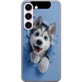 Pikkukuva 1 / 3: Yhteensopiva Puhelinkuori Samsung Galaxy S23 Suloinen huskynpentu kurkistaa rikkinäisen seinän läpi suuret siniset silmät loistaen pehmeässä 3D-tyyli