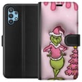 Miniatyrbillede 1 af 3: Kompatibel Tegnebogsetui til Samsung Galaxy A32 5G Grøn julefigur i lyserød nissedragt, sjovt og farverigt twist på den klassiske juledyrker for et h