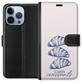 Miniatyrbillede 1 af 4: Kompatibel Tegnebogsetui til Apple iPhone 13 Pro Franske morgener med nybagte croissanter