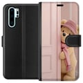 Miniatyrbilde 1 av 3: Kompatibelt Lommeboketui til Huawei P30 Pro Beige bamse med hatt og skjerf, romantisk lys design med varm tone og en myk, stilren følelse