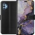 Pikkukuva 1 / 3: Yhteensopiva Lompakkokotelo Samsung Galaxy A32 5G Purppuranhohtoinen Marmori