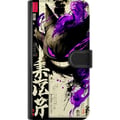 Miniatyrbilde 3 av 3: Kompatibelt Lommeboketui til Apple iPhone 12 Shadow Spirit mørk japansk kalligrafidesign med lilla ildpenselstrøk og kraftfull energi