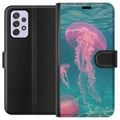 Miniatyrbilde 1 av 3: Kompatibelt Lommeboketui til Samsung Galaxy A52s 5G Rosa maneter i klart blått hav magisk undervannsdesign med rolig drømmende følelse og pastellskim