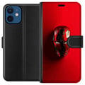 Pikkukuva 1 / 3: Yhteensopiva Lompakkokotelo Apple iPhone 12 mini Iron Man Marvel kypärä juliste Avengers Tony Stark naamio punainen supersankari retro sarjakuva kuvi