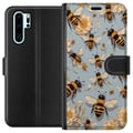 Miniatyrbillede 1 af 3: Kompatibel Tegnebogsetui til Huawei P30 Pro Bier og blomster blå baggrund naturinspireret design med charme og farve for et sommerligt udtryk