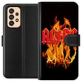 Miniatyrbillede 1 af 3: Kompatibel Tegnebogsetui til Samsung Galaxy A53 5G ACDC Flames Rockmusikband Guitar