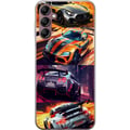 Miniatyrbillede 1 af 3: Kompatibel Mobilcover til Samsung Galaxy A14 5G Rallyfeber - fartfyldt motiv med rallybiler