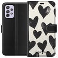 Miniatyrbild 1 av 3: Kompatibelt Plånboksfodral till Samsung Galaxy A52s 5G Cactus and Friends - Bold Black Love Pattern