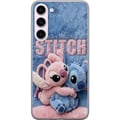 Pikkukuva 1 / 3: Yhteensopiva Puhelinkuori Samsung Galaxy S23+ Pörröiset Stitch ja Angel halaavat toisiaan pehmeällä, karvaisella alustalla. Pastellivärit luovat lämp