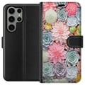 Miniatyrbilde 1 av 3: Kompatibelt Lommeboketui til Samsung Galaxy S23 Ultra Grønne planter