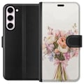 Pikkukuva 1 / 3: Yhteensopiva Lompakkokotelo Samsung Galaxy S23+ Kännykkäkuori värikkäällä kukkakimpulla romanttisessa tyylissä