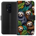 Miniatyrbillede 1 af 3: Kompatibel Tegnebogsetui til OnePlus 8 Pro Sengångarstil - afslappet motiv med sød dovendyr