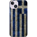 Pikkukuva 1 / 3: Yhteensopiva Puhelinkuori Apple iPhone 14 Kreikan lippuaiheinen taide sinivalkoisella vintagekuviolla Kreikasta ja klassisesta muotoilusta pitäville