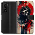 Miniatyrbild 1 av 3: Kompatibelt Plånboksfodral till Samsung Galaxy S21+ 5G Jesus med kors – kristet motiv med stark symbolik om tro och hopp