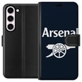 Pikkukuva 1 / 3: Yhteensopiva Lompakkokotelo Samsung Galaxy S23 Arsenal-logo tummansinisenä ja valkoisena, klassinen jalkapalloaihe Premier League -faneille