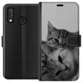 Pikkukuva 1 / 3: Yhteensopiva Lompakkokotelo Samsung Galaxy A40 Kissan Sydän