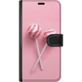 Miniatyrbillede 3 af 3: Kompatibel Tegnebogsetui til Huawei P30 Pro Lyserøde slikkepinde og slikdesign – Sødt pastelmotiv til trendy accessories