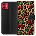 Miniatyrbilde 1 av 3: Kompatibelt Lommeboketui til Apple iPhone 11 Kirsebær leopardmønster kirsebær retro rockabilly pinupstil kirsebærtrykk leopardbakgrunn motekunst