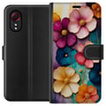 Miniatyrbillede 1 af 3: Kompatibel Tegnebogsetui til Samsung Galaxy Xcover 5 Blomster Farver