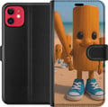 Pikkukuva 1 / 3: Yhteensopiva Lompakkokotelo Apple iPhone 11 Italian Brainrot rantamotiivi – Puuhahmo, jolla on siniset kengät ja baseballmaila – juliste
