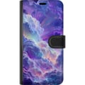 Pikkukuva 3 / 3: Yhteensopiva Lompakkokotelo Samsung Galaxy S22 Ultra 5G Vaaleanpunaisten, sinisten ja violettien värikkäiden pilvien fantasiamaisema, jossa on pehmei