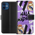 Pikkukuva 1 / 3: Yhteensopiva Lompakkokotelo Apple iPhone 12 mini Violetti Hala Madrid -design, jossa on seuran tunnus ja voimakas urheilugrafiikka – täydellinen jalk