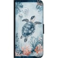 Miniatyrbilde 2 av 2: Kompatibelt Lommeboketui til Samsung Galaxy A03s Akvarellskilpadde i et rolig blått hav blant koraller og svevende maneter