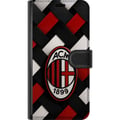 Miniatyrbild 3 av 3: Kompatibelt Plånboksfodral till Google Pixel 6a AC Milan fotboll Olivier Giroud röd svart vävd klubbdesign